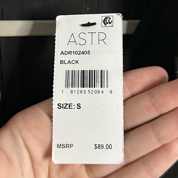 ASTR the Label Belted Long Sleeve Midi Shirtdress-Black size Small-NWT - Picture 10 of 12